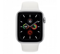 Apple Watch Series 5 GPS 44mm Silver Aluminium Case with White Sport Band Model A2093 MWVD2GK/A
