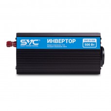 Инвентор SVC SI-500, Мощность 500ВА/500Вт, Вход 12В/Выход 210-240В, 1вых.: Shuko CEE7, Выход USB