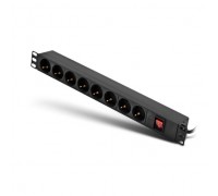 Сетевой фильтр для шкафов SHIP 700508102, 19", 8розеток, 1.8м, 16А, 4000W, черный